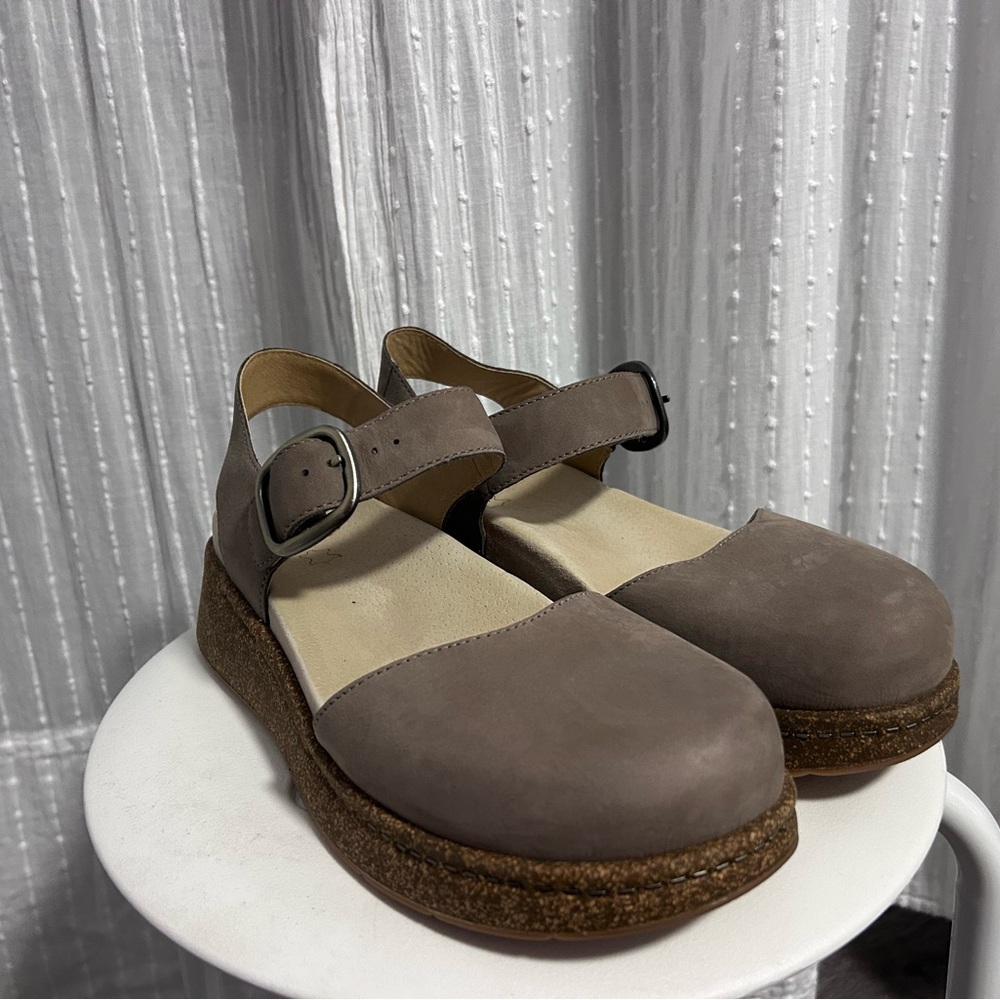 Dansko Taupe Mary Jane Flats